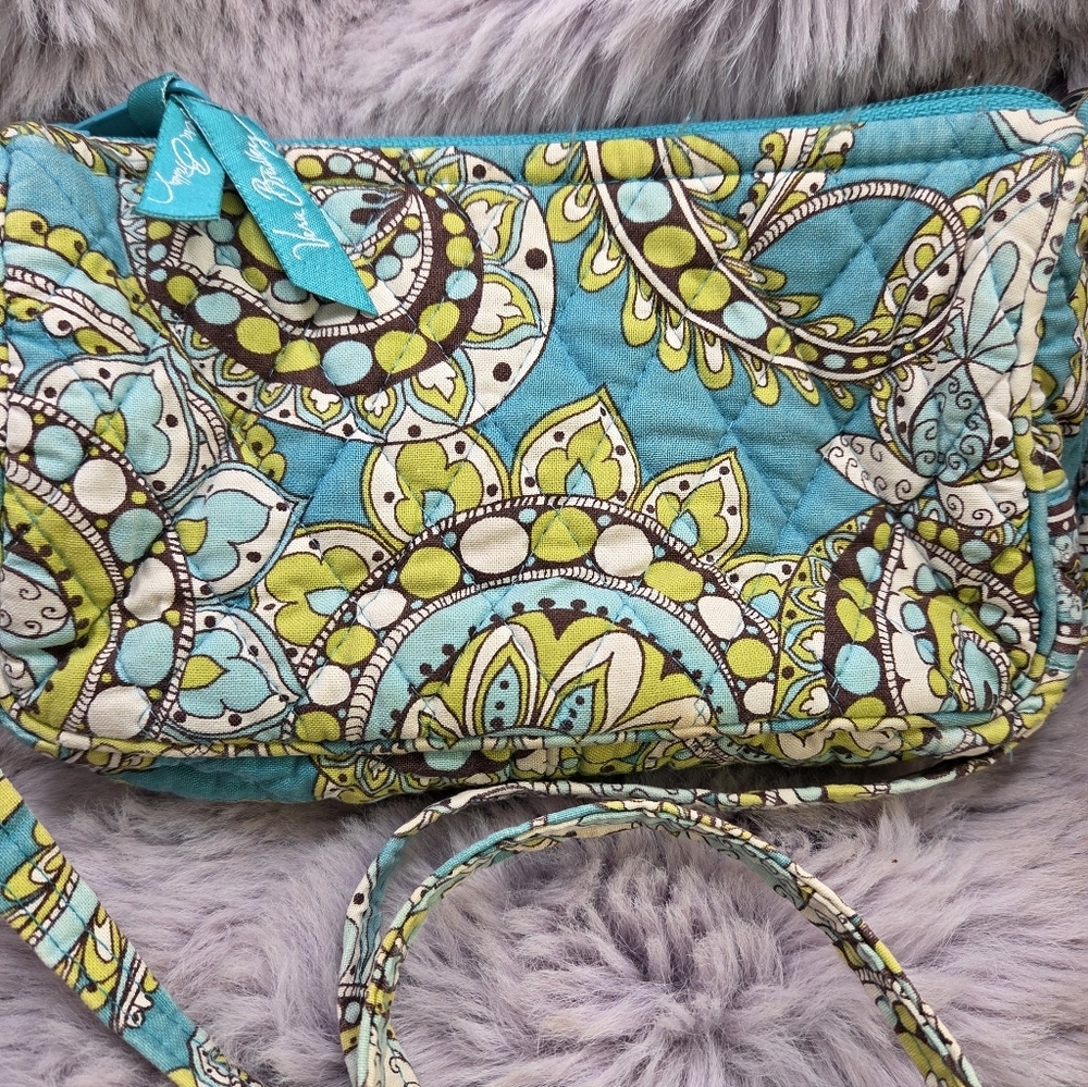 Vera Bradley Peacock Garden Crossbody Teal - Picture 2 of 9